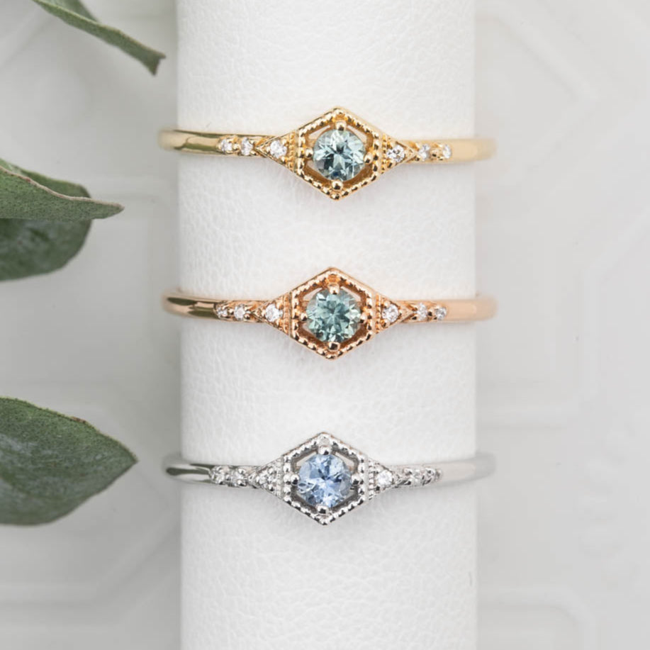 Agatha Ring, 0.15ct Montana Sapphire of your choice