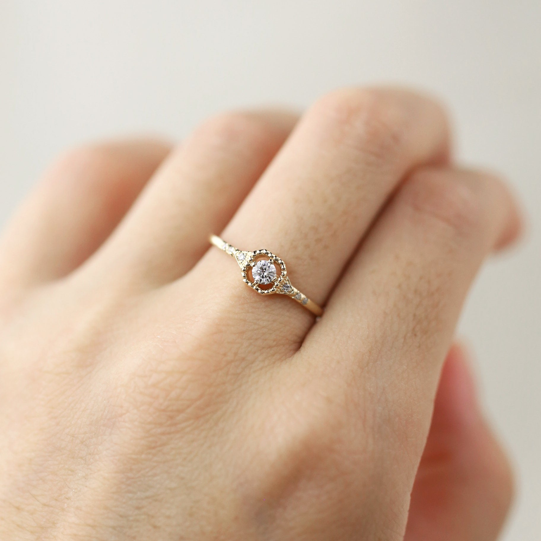 Birthstone Agatha Cushion Ring