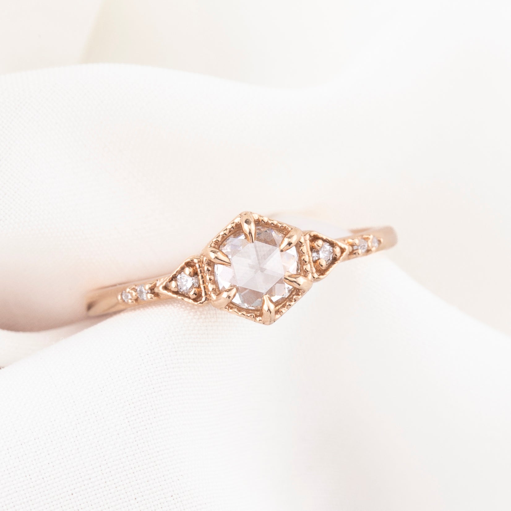 【一点物】アガサリング枠 0.45ct ローズカットダイヤモンド