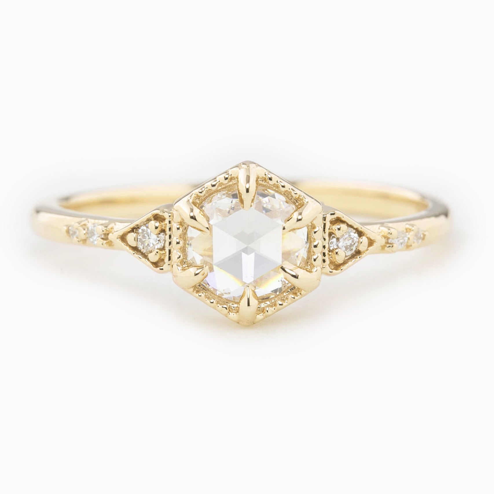 【一点物】アガサリング枠 0.46ct ローズカットダイヤモンド