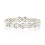 Milgrain Hexagon Eternity Ring