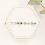 Montana Sapphire Moon & Star Stud Earrings, 3mm montana sapphires