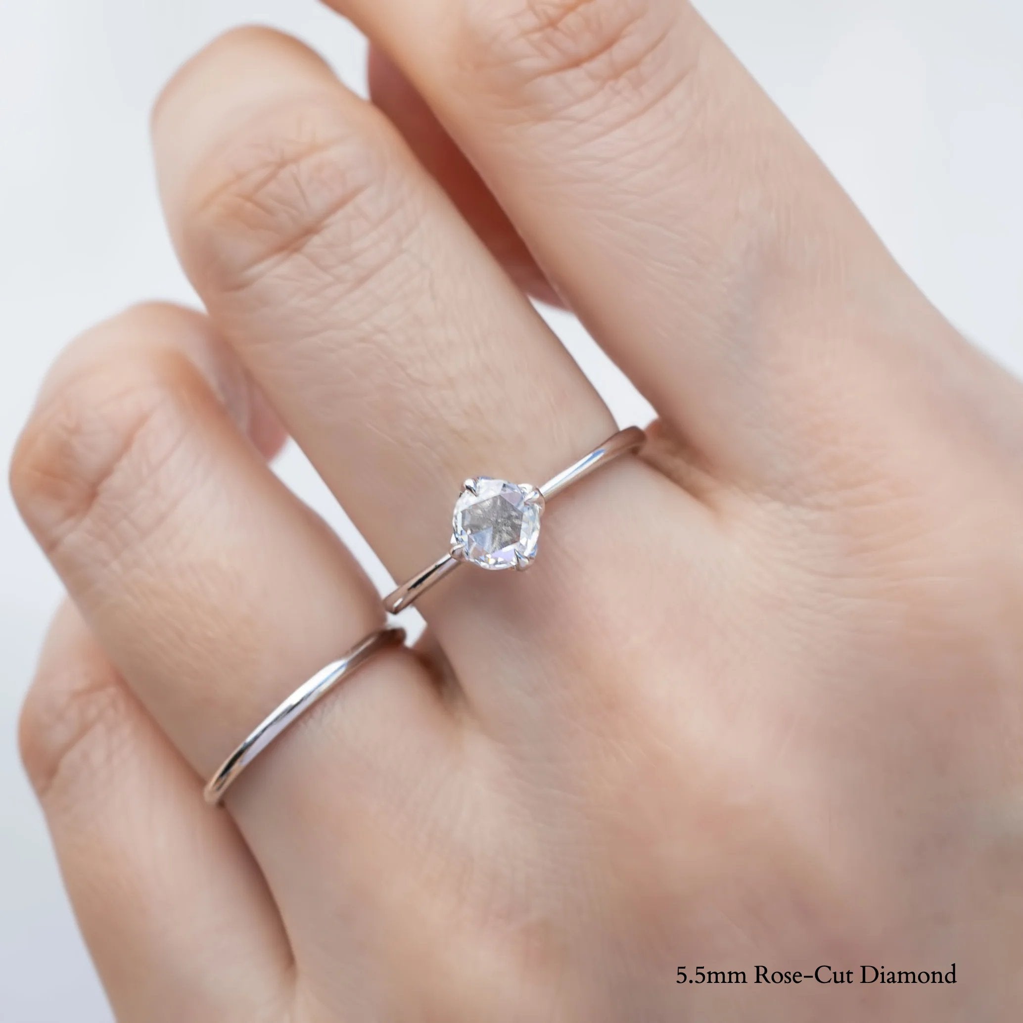 【一点物】アリスリング枠 ラウンドローズカットダイヤモンド 0.40ct