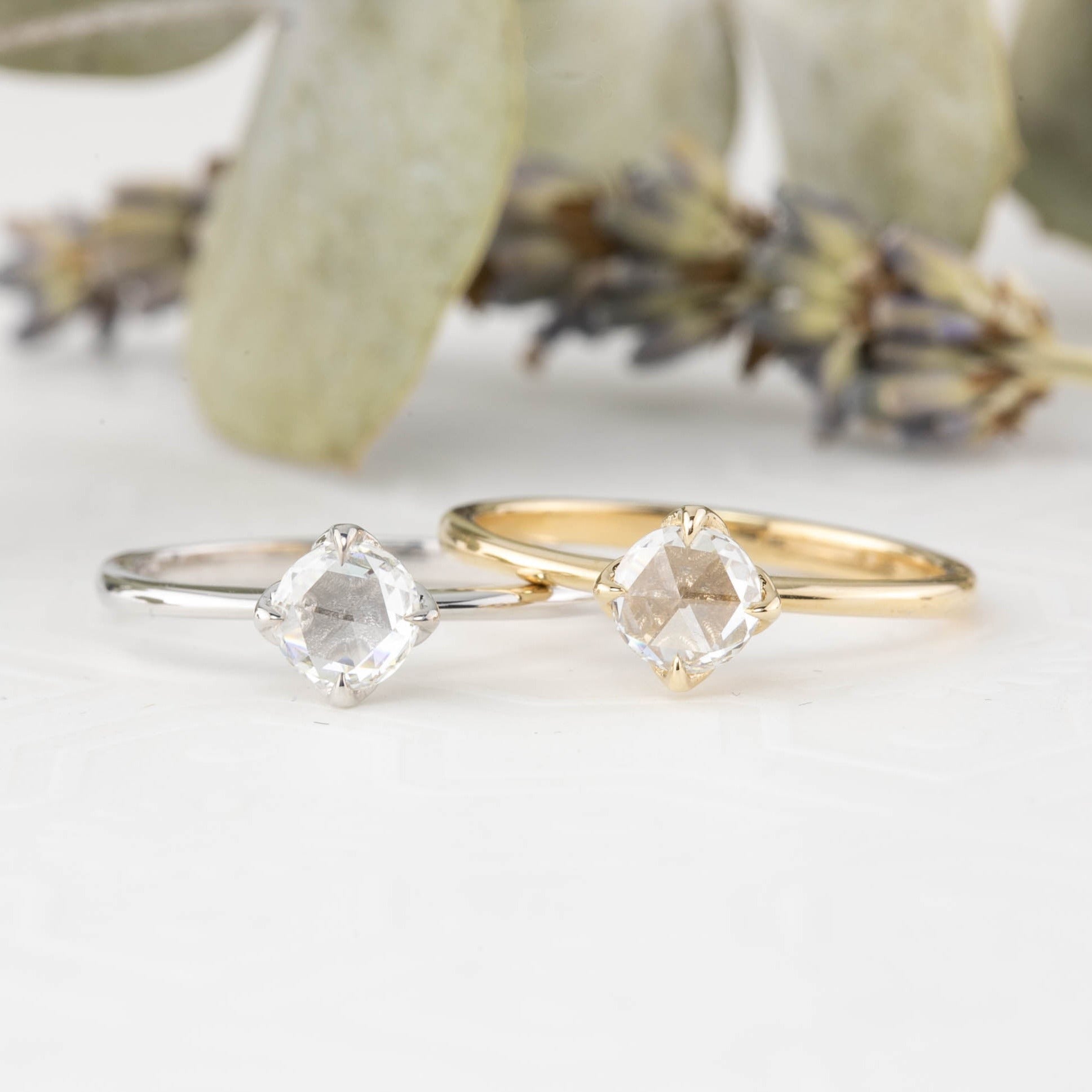 【一点物】アリスリング枠 ラウンドローズカットダイヤモンド 0.40ct