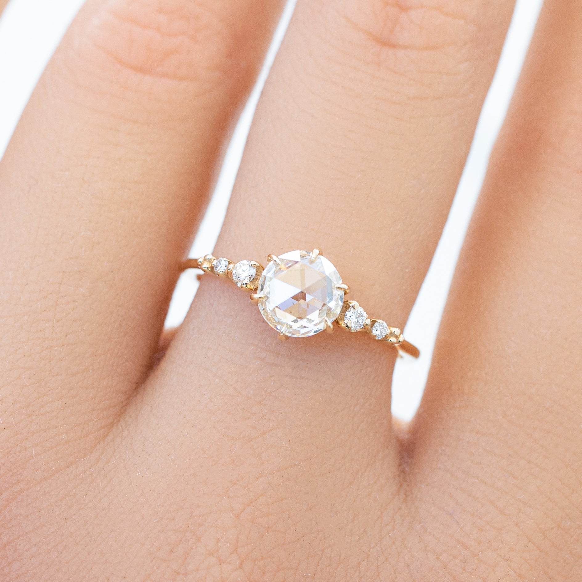 Mila Ring, 1.01ct Rose Cut Diamond, 14k Yellow Gold, GIA Certified (One of a kind)