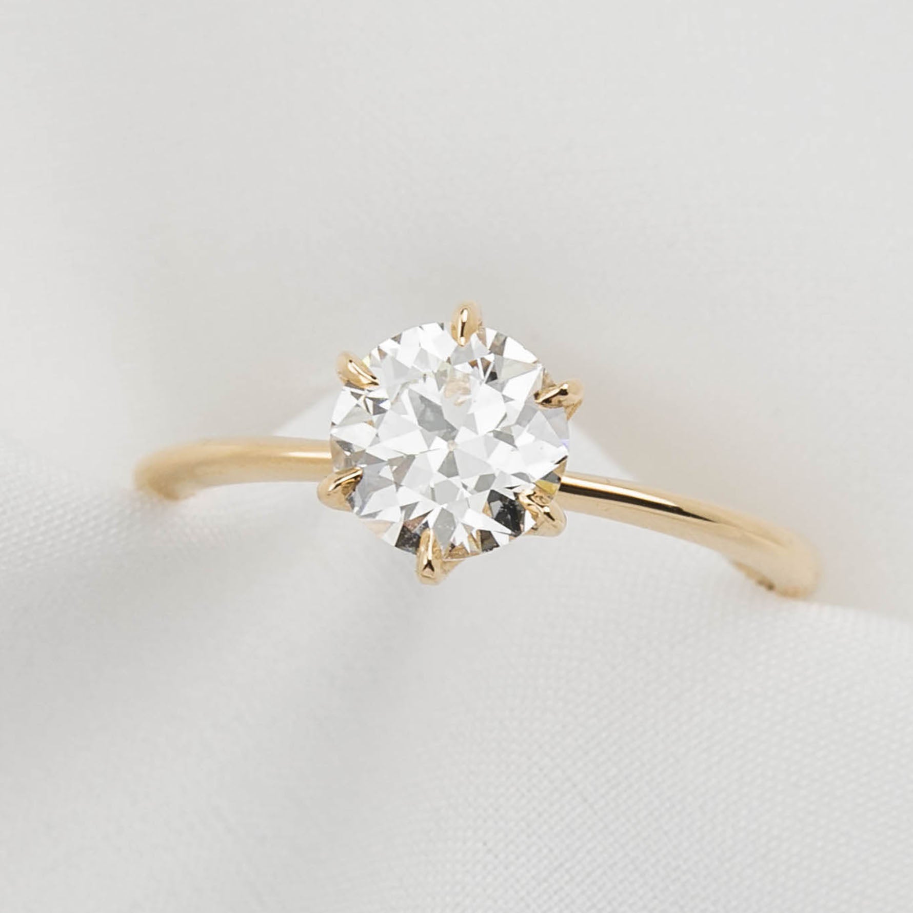 Floryn Ring, GIA Certified 1.15ct Brilliant Cut Diamond, 14k Yellow Gold (One of a kind)