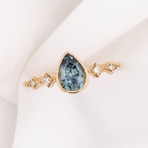 Celeste Ring, 0.89ct Blue Montana Sapphire