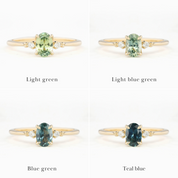 Estel Ring, 0.70ct Montana Sapphire, oval shape gemstone