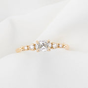 Estel Fleur Low Profile Ring, 0.40ct Oval Brilliant Cut Diamond