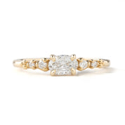 Estel Fleur Low Profile Ring, 0.40ct Oval Brilliant Cut Diamond