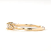 Estel Fleur Low Profile Ring, 0.40ct Oval Brilliant Cut Diamond