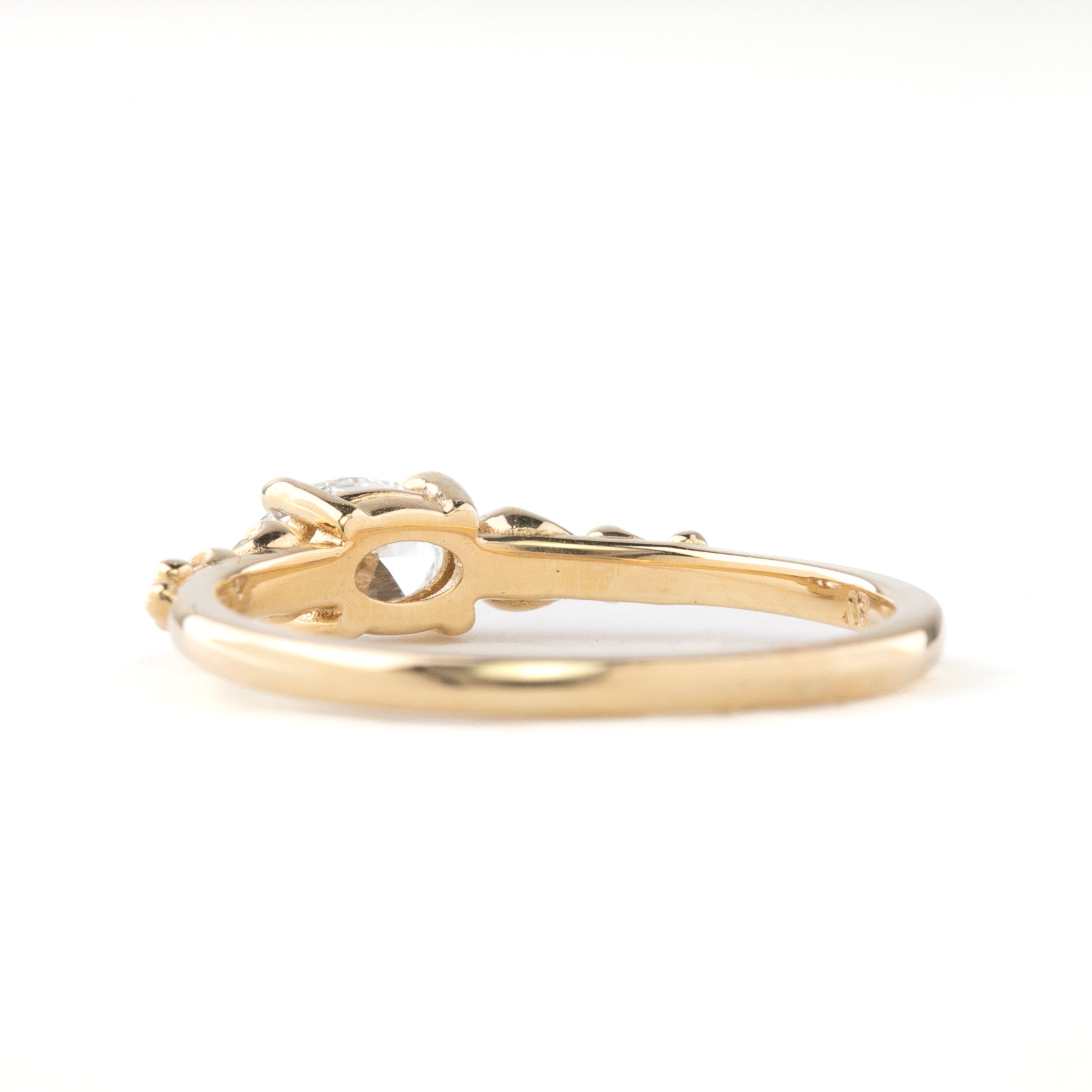 Estel Fleur Low Profile Ring, 0.40ct Oval Brilliant Cut Diamond