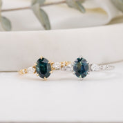 Estel Fleur Petal Ring, 1.46ct Montana Sapphire, oval shape gemstone