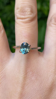 1.45ct Oval Cut Parti Blue Green Montana Sapphire so625
