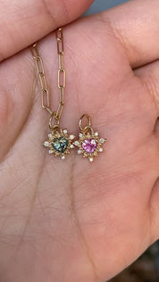 Halo Heart Charm Necklace Setting