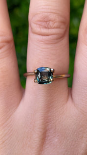 1.63ct Cushion Cut Parti Blue Green Madagascar Sapphire SF393