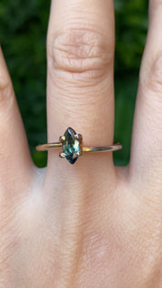 0.79ct Marquise Cut Blue Green Madagascar Sapphire SF442