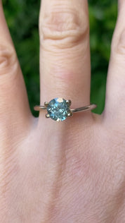 1.49ct Round Cut Light Blue Green Montana Sapphire SR412