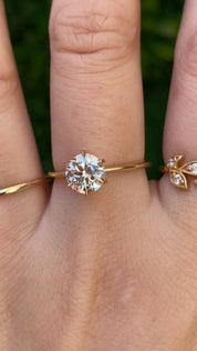 Floryn Ring, GIA Certified 1.15ct Brilliant Cut Diamond, 14k Yellow Gold (One of a kind)
