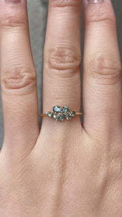Sapphire Cluster Ring, Seven Stones