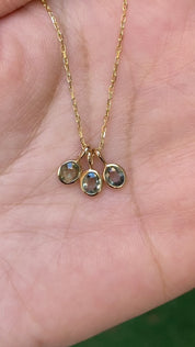 Bezel Set Green Sapphire Charm