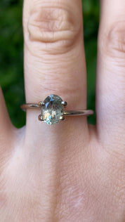 1.45ct Oval Cut Light Green Montana Sapphire SO636