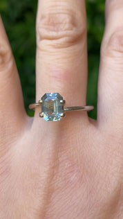 1.60ct Radiant Cut Light Blue Green Montana Sapphire SF508