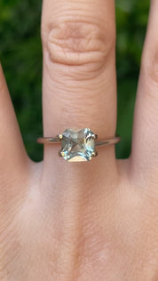 1.60ct Asscher Cut Light Green Montana Sapphire Sapphire SF560