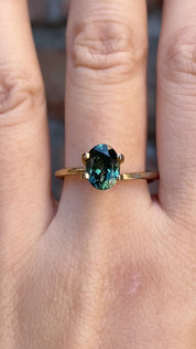 1.2ct オーバルカット ブルーグリーンサファイア モンタナ産 SO450