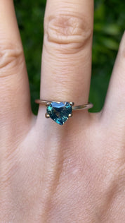 1.62ct Heart Cut Blue Green Madagascar Sapphire SF477