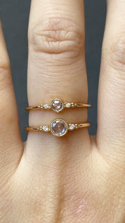 Estel Bezel Ring, Rose Cut Diamond, 14k Yellow Gold (One of a kind)