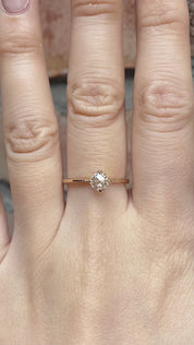 【一点物】アリスリング ラウンドローズカットダイヤモンド 0.3ct