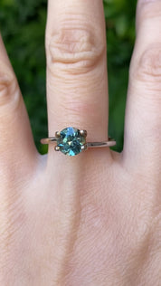 1.64ct Round Cut Parti Blue Green Yellow Montana Sapphire SR421