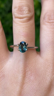1.42ct Oval Cut Blue Green Montana Sapphire SO596