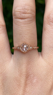 【一点物】アガサリング枠 0.45ct ローズカットダイヤモンド