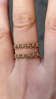 Milgrain Square Sapphire Ring