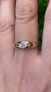 Dome Oval Diamond Ring