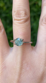 1.54ct Round Cut Light Green Montana Sapphire SR420