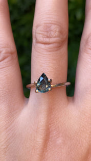 1.46ct Pear Cut Peacock Green Madagascar Sapphire SF429