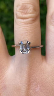 1.63ct Emerald Cut Light Blue Madagascar Sapphire SF520