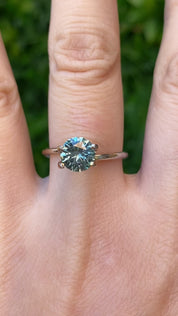 1.59ct Round Cut Blue Green Montana Sapphire SR415