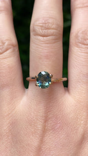 1.48ct Oval Cut Parti Blue Green Montana Sapphire SO455