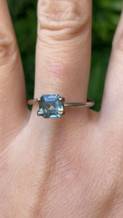 1.50ct Radiant Cut Light Blue Green Montana Sapphire SF507