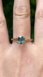 1.2ct オーバルカット ブルーグリーンサファイア モンタナ産 SO450