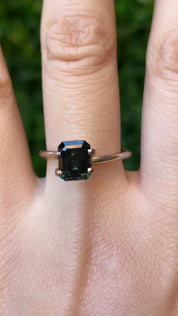 2.06ct Emerald Cut Teal Blue Queensland Sapphire SF486