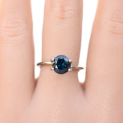 1.63ct Round Cut Deep Teal Blue Sapphire SR353