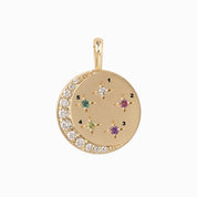 Crescent Birthstone Necklace (Charm Option)