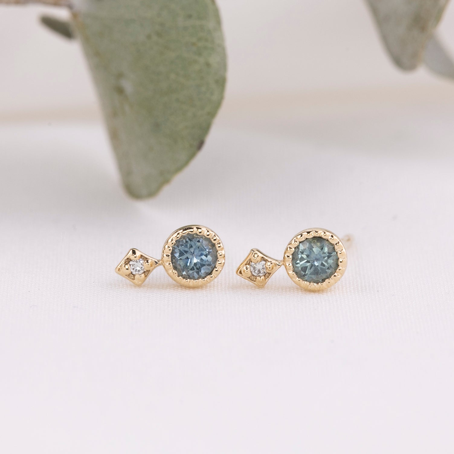 Montana Sapphire Moon & Star Stud Earrings