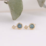 Montana Sapphire Moon & Star Stud Earrings