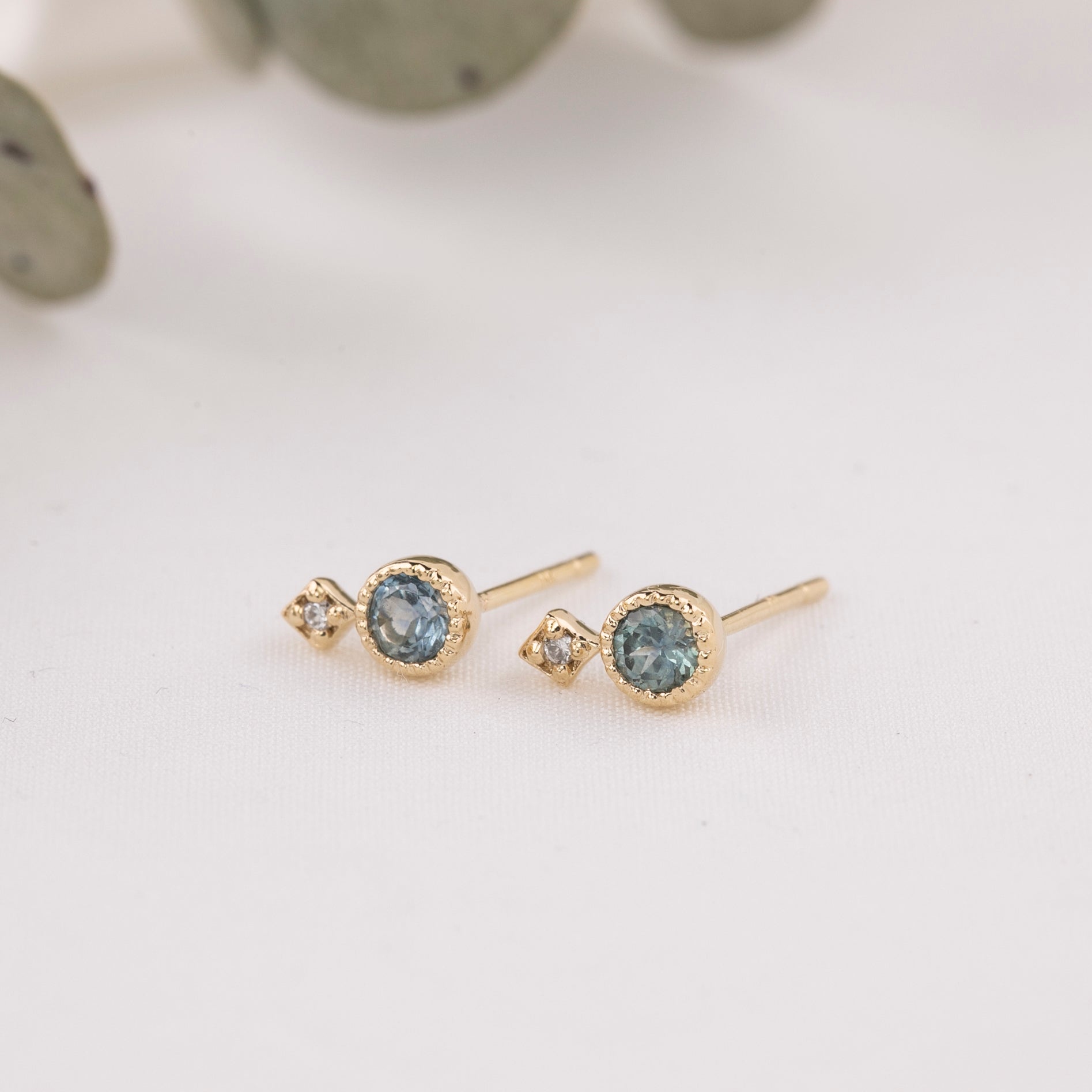 Montana Sapphire Moon & Star Stud Earrings